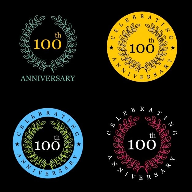 Vettore gratuito 100 anni celebrating etichetta vintage