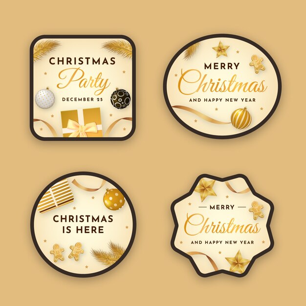 labels collection for christmas season celebration