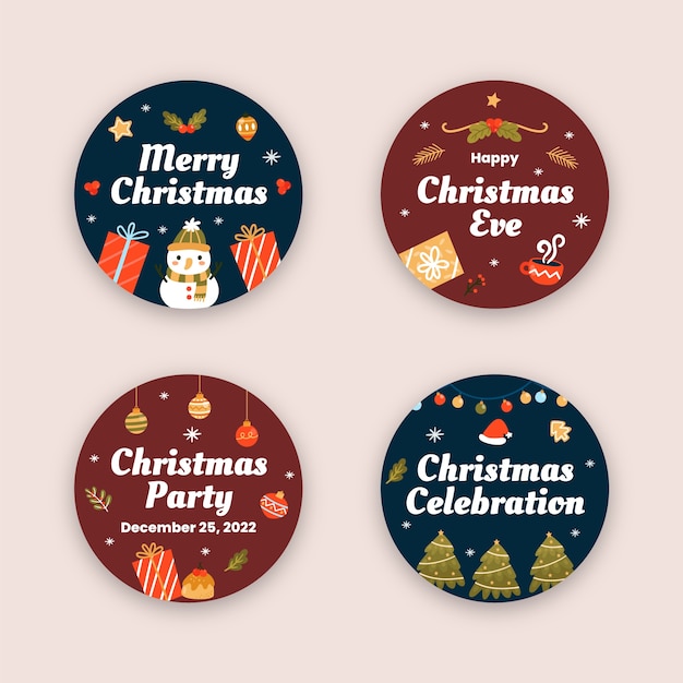 Labels collection for christmas season celebration