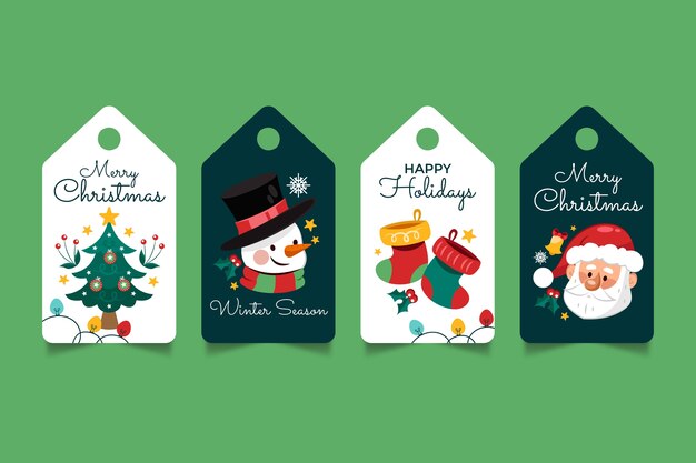 Labels collection for christmas season celebration