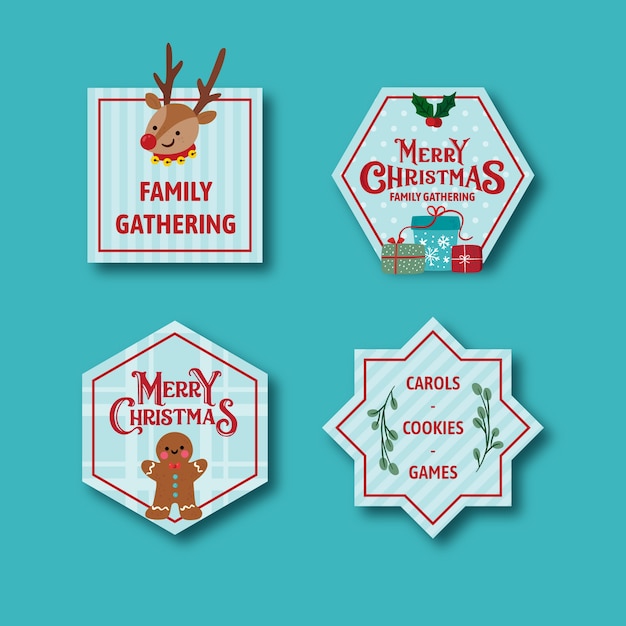 Free vector labels collection for christmas season celebration