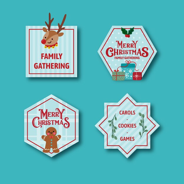 Labels collection for christmas season celebration