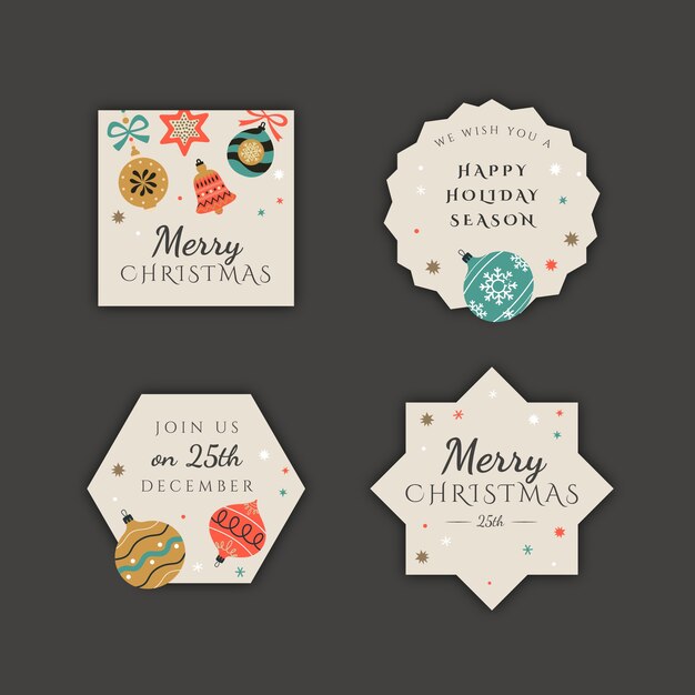 labels collection for christmas season celebration