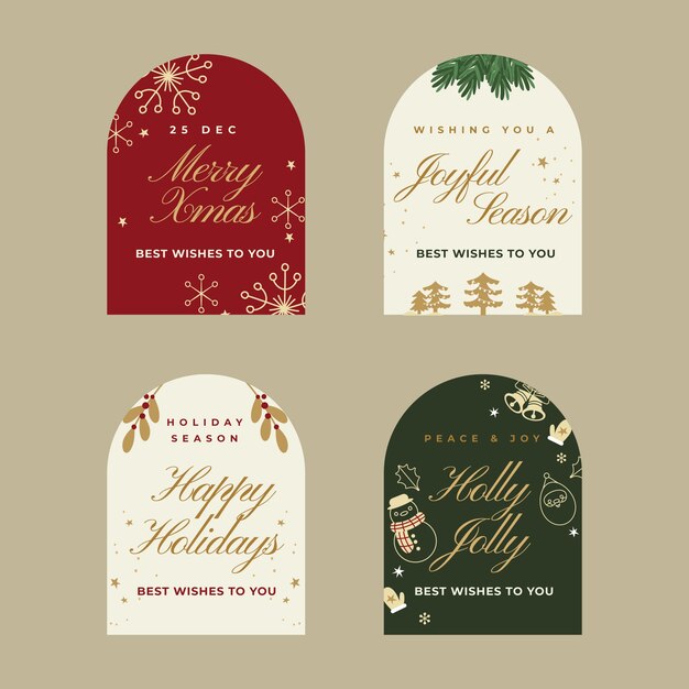 labels collection for christmas season celebration