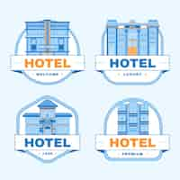 Free vector labels collection for hotel accommodation