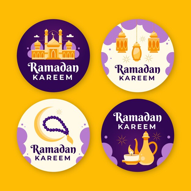 Labels collection for islamic ramadan celebration