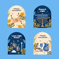 Free vector labels collection for jewish passover celebration