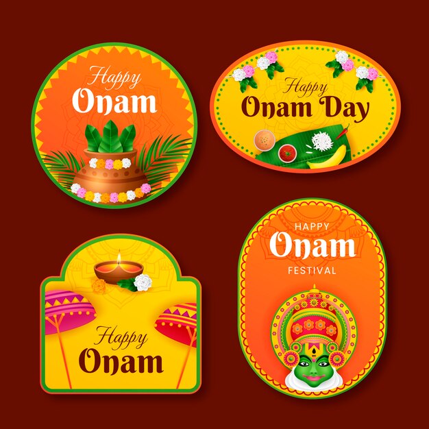 Labels collection for onam festival celebration