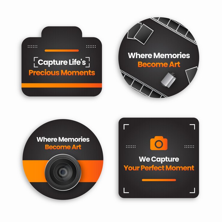 Free Vector labels collection for photographer career and hobby