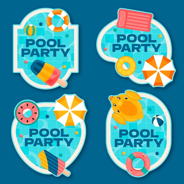 Labels collection for pool party