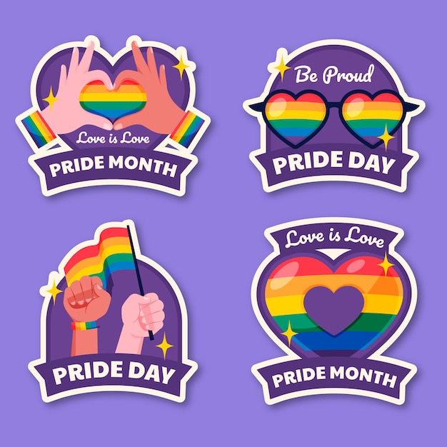 Labels collection for pride month celebration