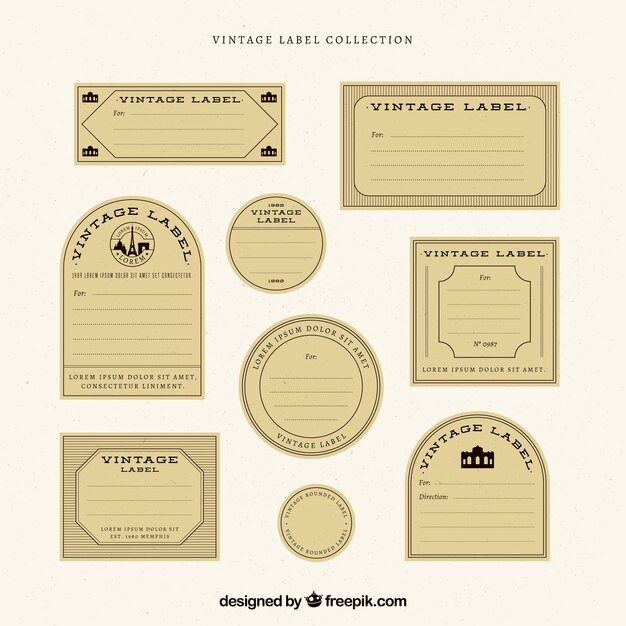 Labels collection in vintage style