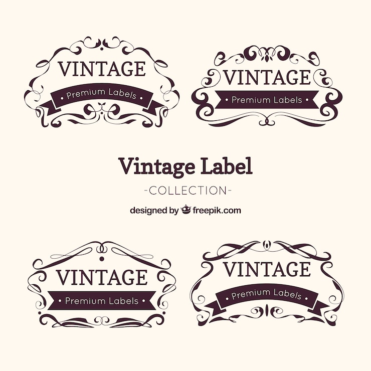 Free Vector labels collection in vintage style
