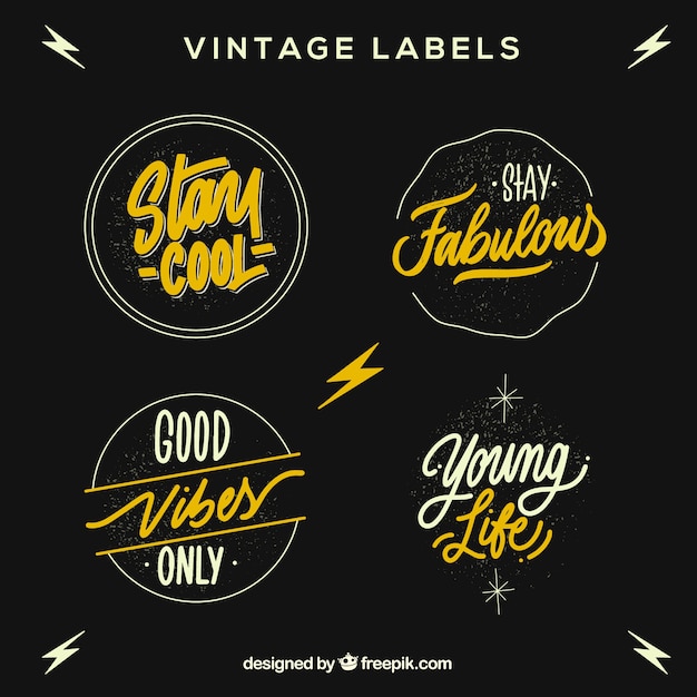 Labels collection in vintage style