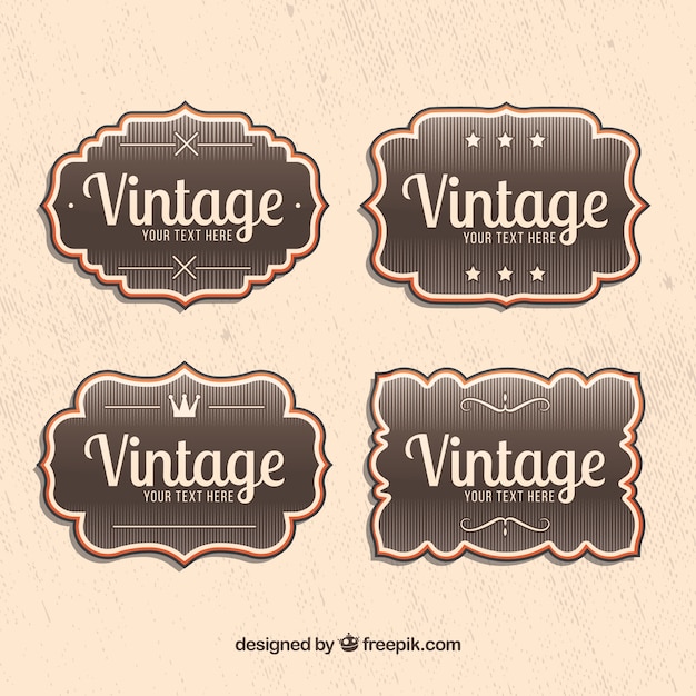 Free vector labels collection in vintage style