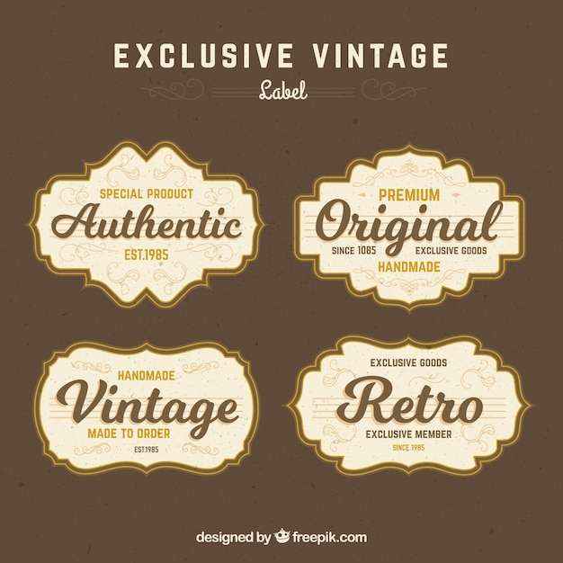 Free vector labels collection in vintage style