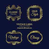 Free vector labels collection in vintage style