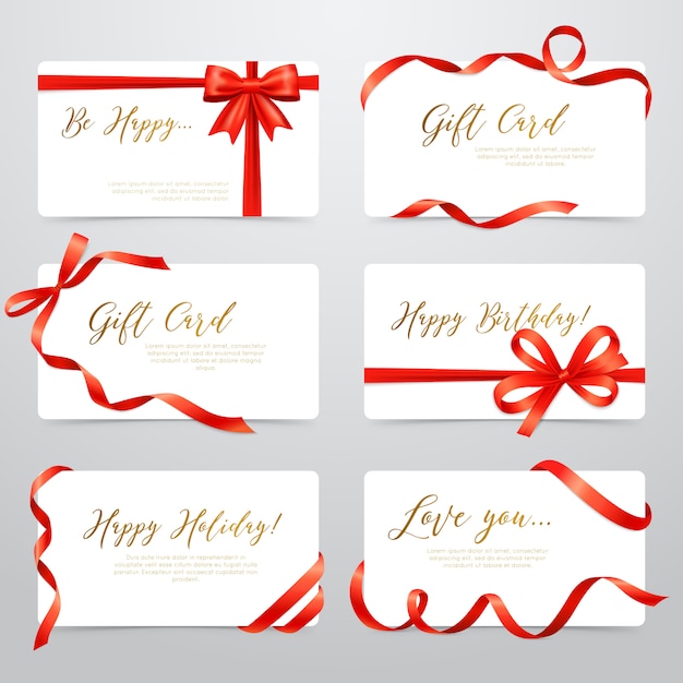 Free vector labels set realistic ribbons