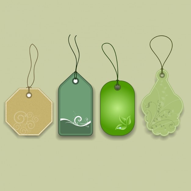 Free vector labels with different nature designs