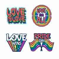 Free vector labels with pride day event design