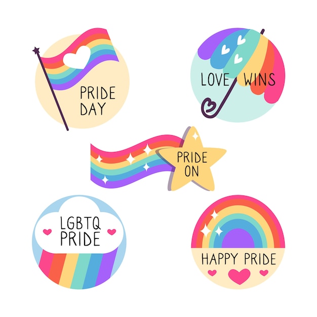 Labels with pride day theme