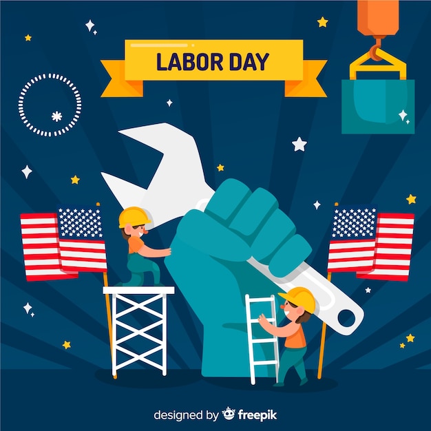 Free vector labor day background flat design