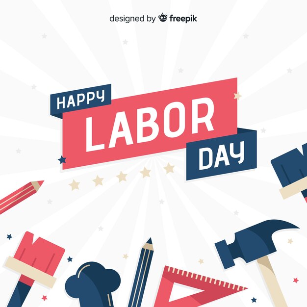 Free vector labor day background in flat style