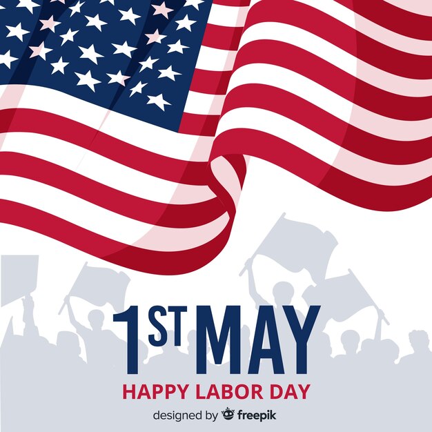 Labor day background in flat style