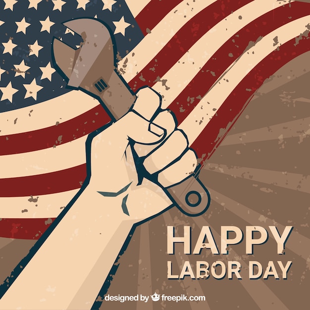 Free vector labor day background in hand drawn style