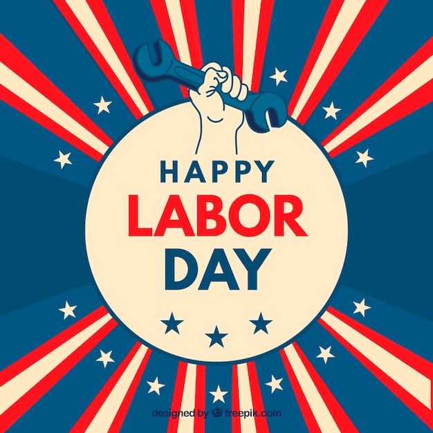 Free vector labor day background in vintage style