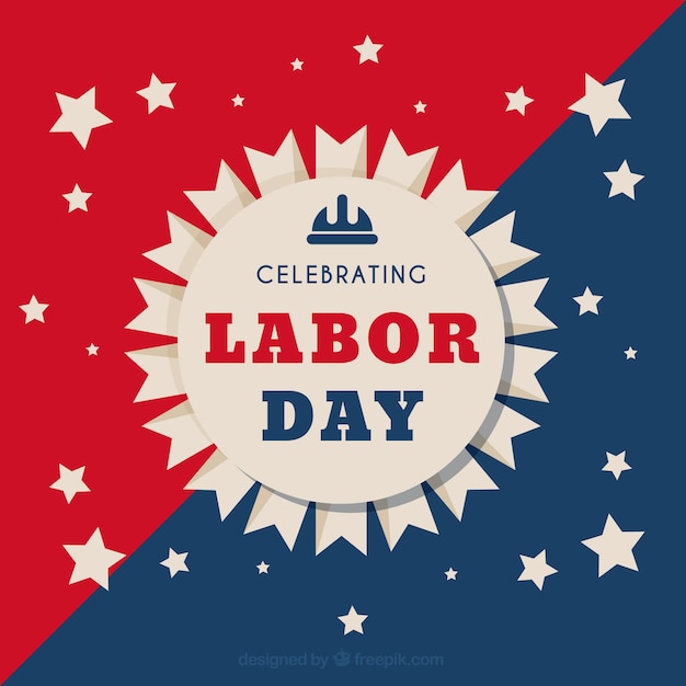 Free vector labor day background with badge