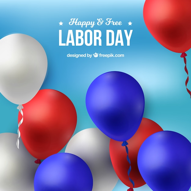 Free vector labor day background with balloons