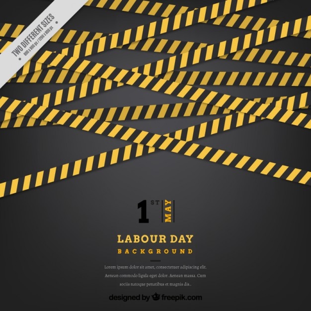 Бесплатное векторное изображение Трудовой день фон со строительными полосами