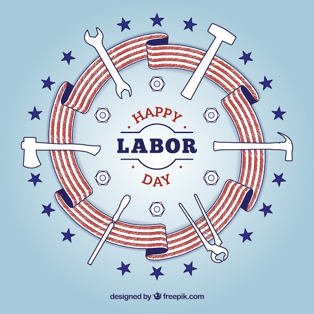 Free vector labor day background with tools