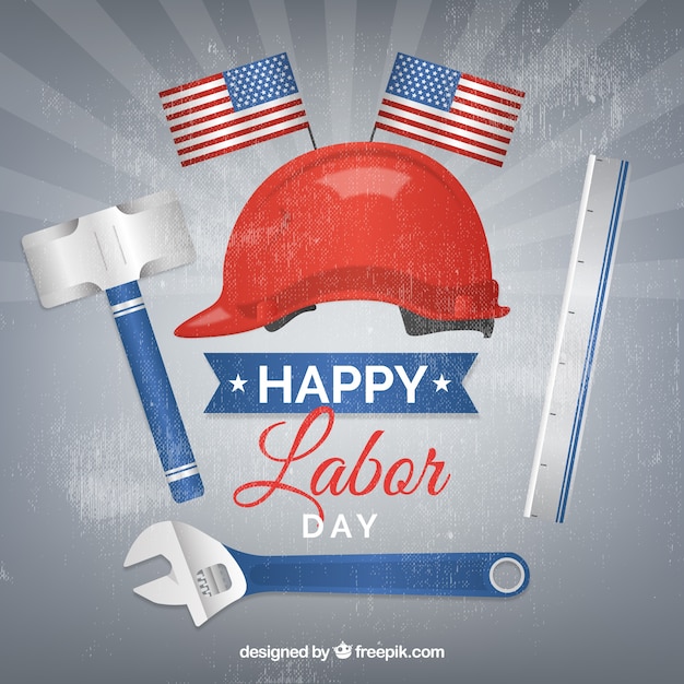 Free vector labor day background with tools