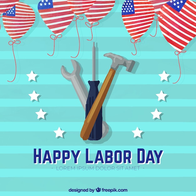 Free vector labor day background with tools