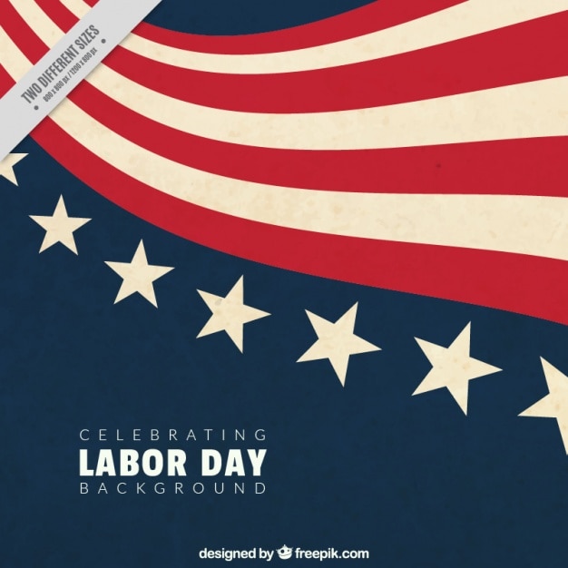 Free vector labor day background with united states flag
