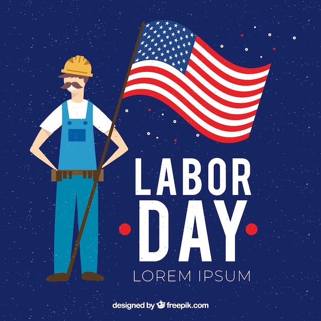 Free vector labor day background with worker