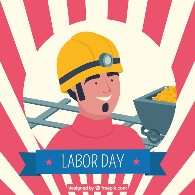 Labor day background with worker