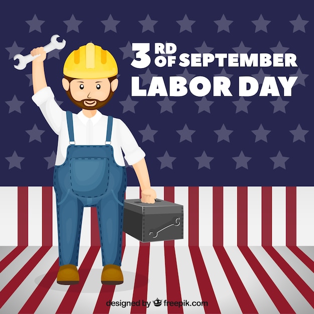 Free vector labor day background with worker