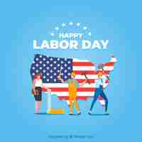 Free vector labor day background with workers