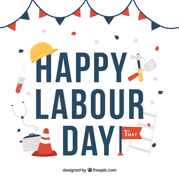 Labor day background with working elements
