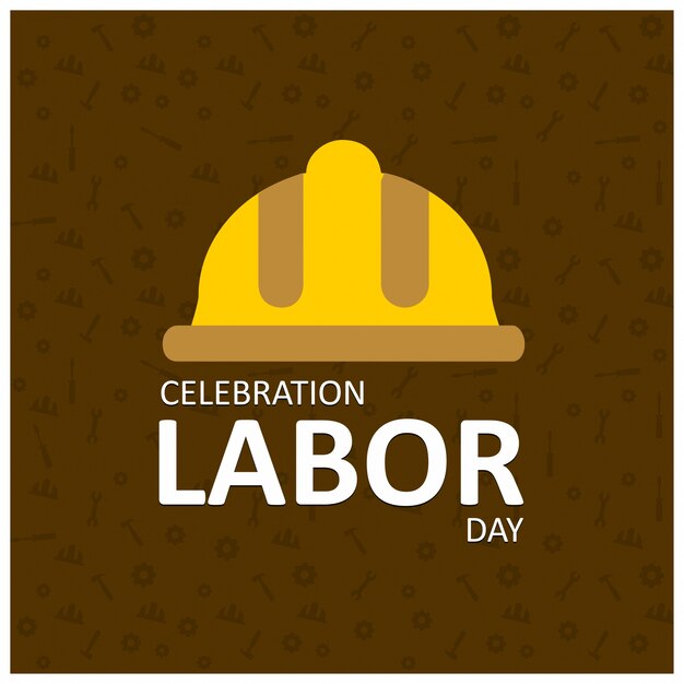 Labor day background with yellow helmet