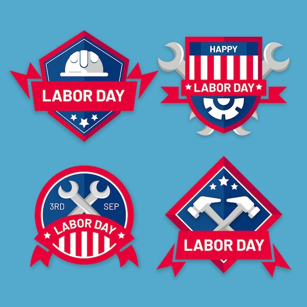 Free vector labor day badge set