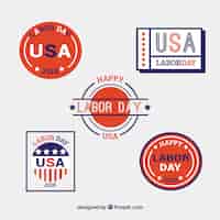 Free vector labor day badges collection