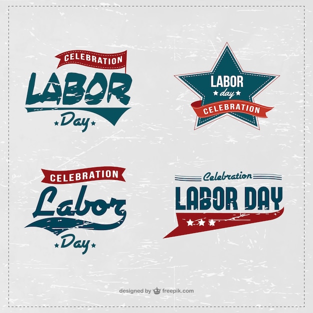 Free vector labor day badges