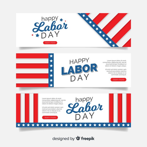 Labor day banner flat design