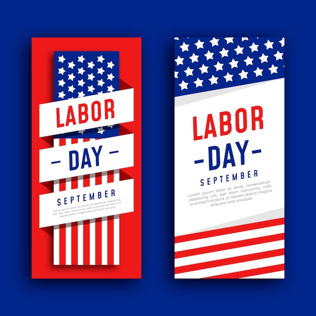 Free vector labor day banner template design