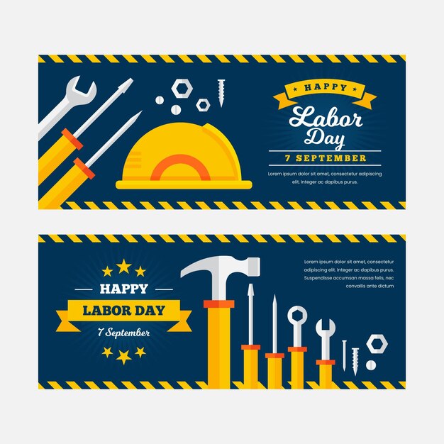 Labor day banners template