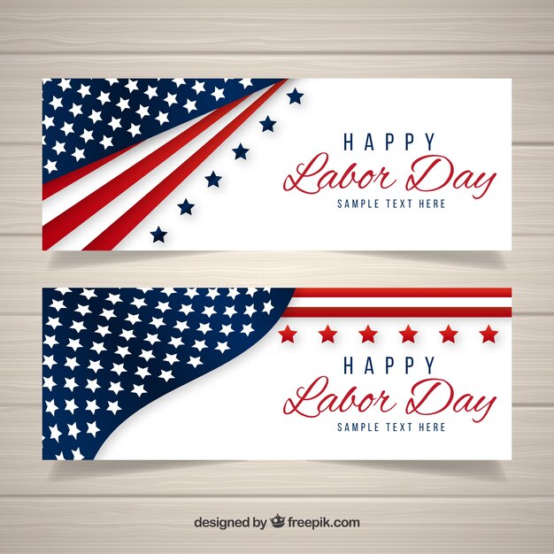 Labor day banners with realistic style